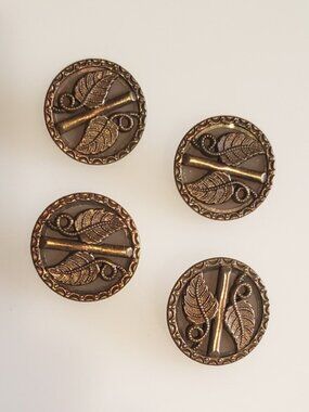 Antique Coppery/Bronze Toned Buttons, Set of 4